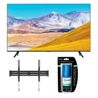 Samsung UN55TU8000 55" Crystal 8 Series 4K Ultra High Definition Smart TV with a Walts TV Large/Extra Large Tilt Mount for 43"-90" Compatible TV's and a Walts HDTV Screen Cleaner Kit (2020)
