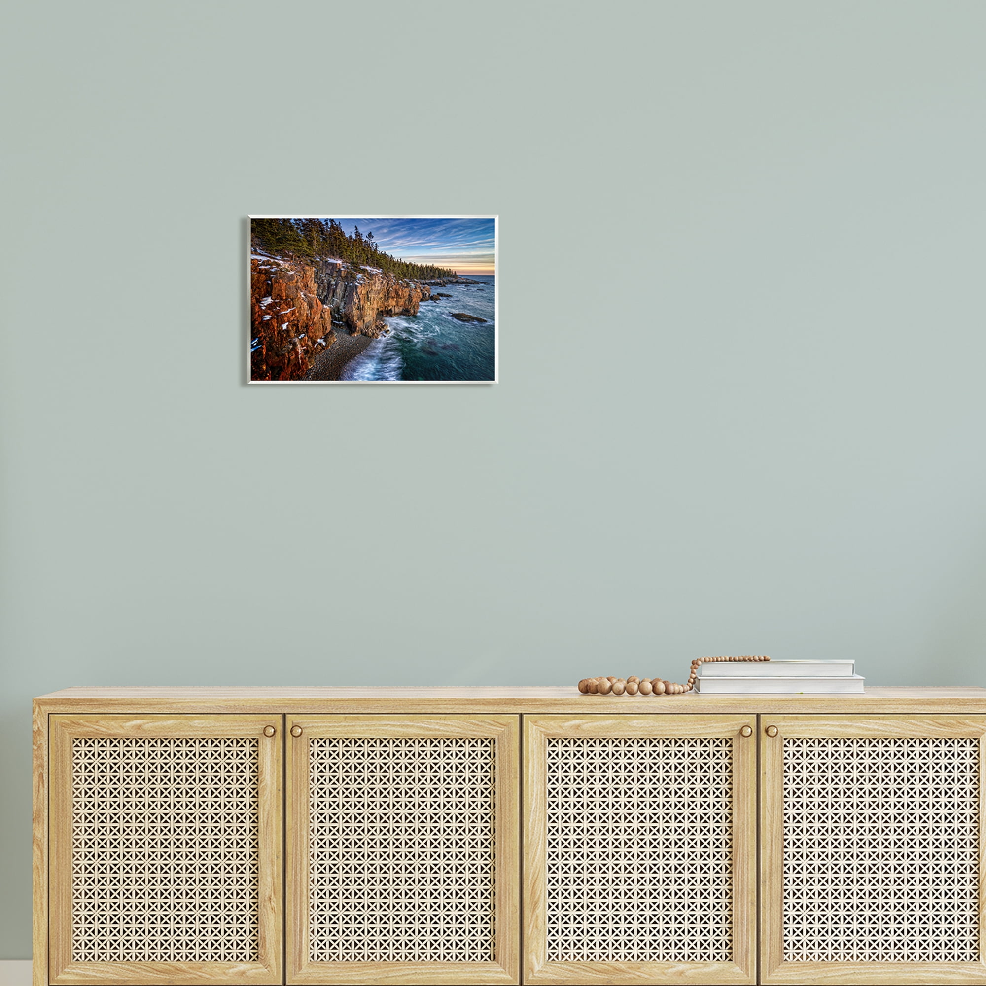 Stupell Snowy Cliffs Ocean Tide Waves Landscape Photography Wall Plaque Unframed Art Print Wall Art