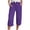 Purple, variant on felwors Yoga Capris with Pockets for Women Wide Leg Cotton Linen Pants Casual Loose Comfy Trendy Elastic Waist Cropped Trouser (Green, M)