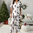 thumbnail image 5 of Drie Womens Christmas Pajamas Women's Pajamas Sets Soft Short Sleeve Top and Long Pants 2 Piece Loungwear with Pocket Light Gray,M, 5 of 5