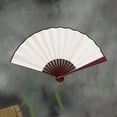 thumbnail image 5 of Dusknt "Elegant Blank Silk Folding Fan Versatile Accessory for Dance Performances and Themed Events A of to Any Occasion"10 Inch Blank Silk Folding Fan T, 5 of 5