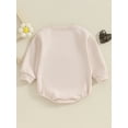 thumbnail image 4 of Bslissey Baby Girls Sweatshirt Romper Long Sleeve Letter Embroidery Onesie Bodysuit Newborn Infant Crew Neck Jumpsuit Casual Daily Outfit 3M 6M 12M 18M, 4 of 8