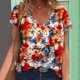 thumbnail image 2 of Camisetas con estampado floral con cuello en V para mujer Blusas femeninas cómodas a la moda Tops OAVQHLG3B Store  lin121212, 2 of 4