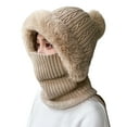 thumbnail image 1 of enjoywould Bonnet Tricoté Multifonction avec Pompon, Protection des Oreilles, Automne Hiver, Bonnet Chauffant pour le Cou, Ski, 1 of 6