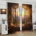 thumbnail image 4 of Sunset Window Beautiful Flower Landscape Theme Curtain, Pink Sun Ray Flower Butterfly Art Deco Curtain, Beautiful Window Scenery Room Living Room Blackout Curtain 2 Pieces 52x84in, 4 of 6
