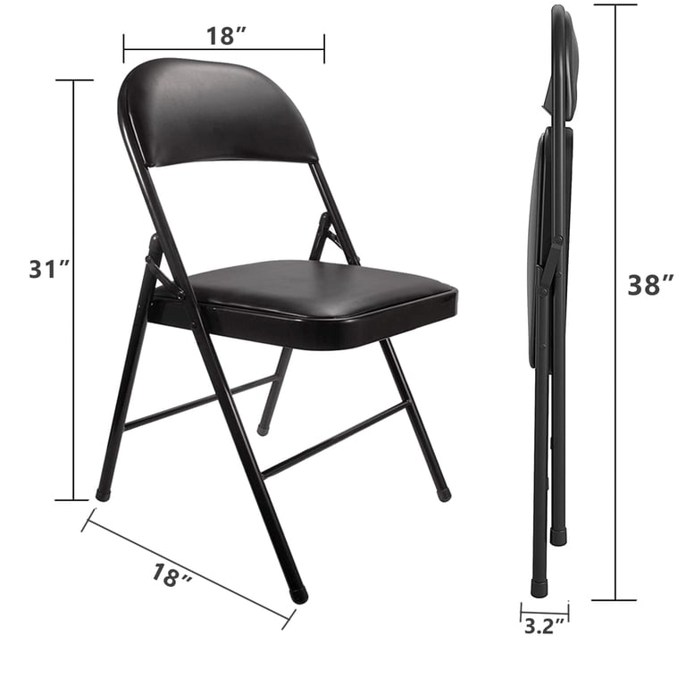 SUGIFT Folding Chairs with Padded Seats, Folding Chairs 6 Pack