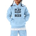 thumbnail image 1 of Gibobby Sudadera con capucha para adolescentes al fútbol americano, regalo deportivo, jugador de Rugby Vintage, deportes Retro, de Rugby para niños y niñ(Azul, 13-14 Años), 1 of 3