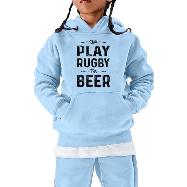 Gibobby Sudadera con capucha para adolescentes al fútbol americano, regalo deportivo, jugador de Rugby Vintage, deportes Retro, de Rugby para niños y niñ(Azul, 13-14 Años)