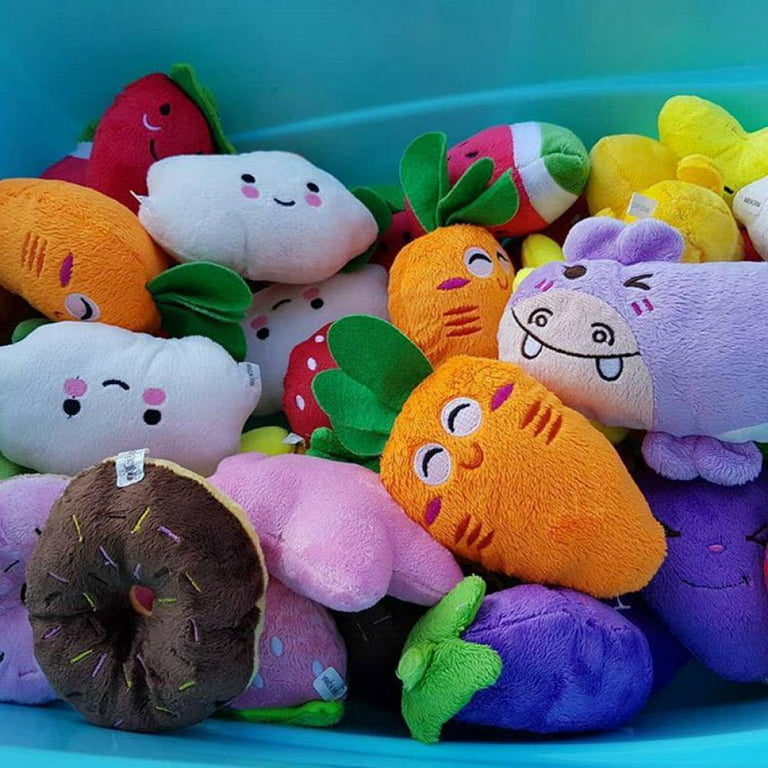 1pc Cartoon Soft Pet Supplies Dog Squeak Playthings Puppy Training Toy Toys Pet Chew Vegetable Fruit Plush Toys Bite Resistant