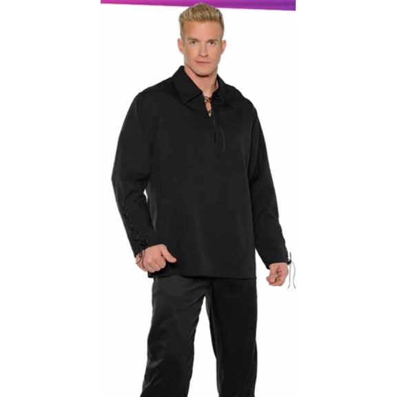 Frontier Mens Adult Black Pirate Halloween Costume Shirt