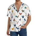 thumbnail image 3 of Xecao offers the Various Rooster for Men's Casual Short-sleeved Shirt, a button-up collared shirt with a pocket, perfect for beach vacations and yacht travel in the 4X-Large size., 3 of 7