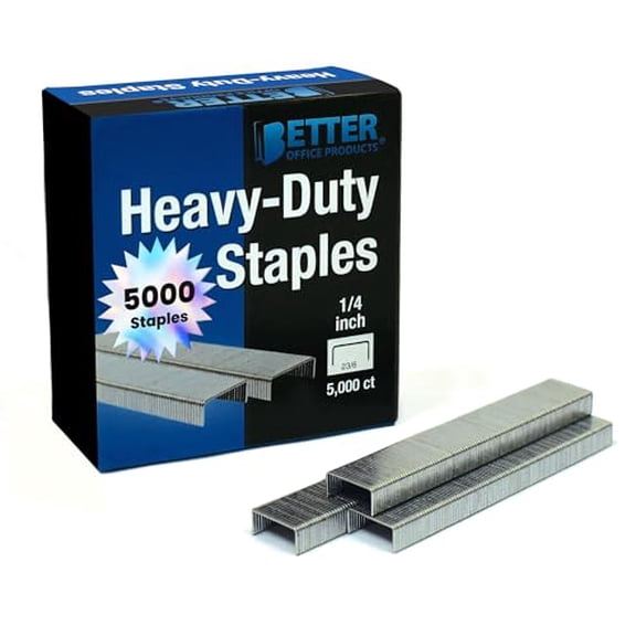 5,000 Count Heavy Duty Staples, 23/6, 1/4-inch Staples, Chisel Point Tips, High Capacity$$Office