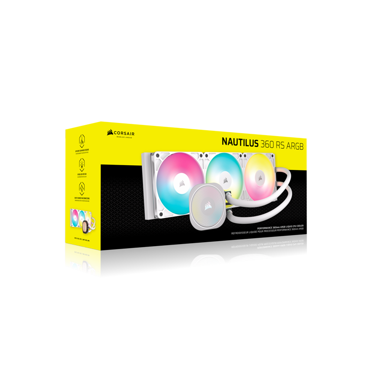 CORSAIR NAUTILUS 360 RS ARGB Liquid CPU Cooler – White – RS120