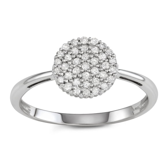 MyDiamondBox 1/5 Carat Total Weight (cttw) 10K White Gold Diamond Cluster Ring for Women (Size: 5)
