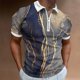 thumbnail image 3 of Camisetas de Manga Larga para Hombres Casual Impreso Girar Abajo Cuello Cremallera Camiseta, Ligera Blusa de Algodón de Imitación para el Hogar, Diario Y Cuatro Estaciones de Uso, 3 of 5