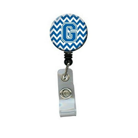 Lettre G Chevron Bleu & Blanc Bobine de Badge Rétractable&44; 5 x 1 x 2 Po.