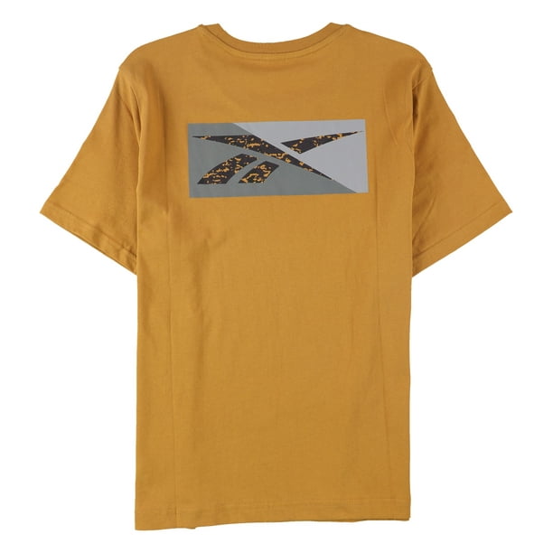 Reebok Womens Classics Split Vector Logo Graphic T Shirt Yellow Large Other