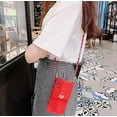 thumbnail image 5 of Iphone13 Pro wallet mobile phone case with neck and messenger chain credit card slot girl women's Silicone shockproof mobile phone case（Red）, 5 of 5