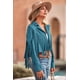 thumbnail image 3 of Saco Corto de Mujer PRETTYGARDEN de Gamuza Sintética con Flecos Azul Talla L, 3 of 9