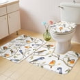 thumbnail image 4 of Spring Animal Bathroom Rugs Set Watercolor Funny Birds Gradient Color Leaf Farmhouse Non Slip Absorbent Soft Bath Mats 3 Piece Set with Bathroom Rug, U-Shaped Floor Mat, Toilet Seat Cover Large Size, 4 of 9