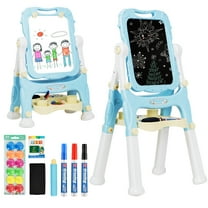 Topbuy Double Sided Art Easel Height Adjustable for Kids Blue
