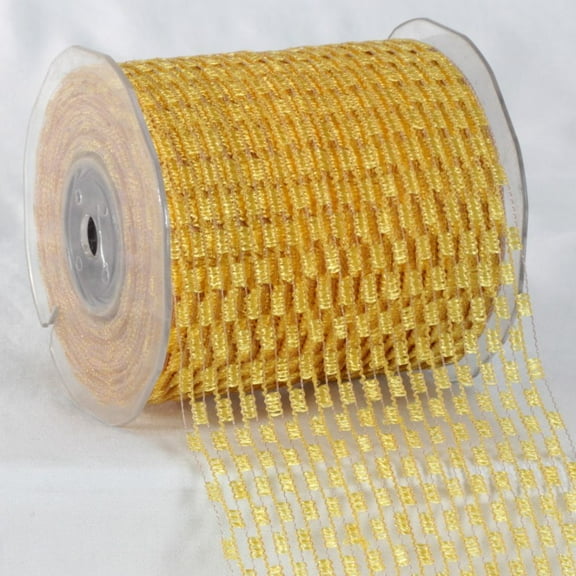 The Ribbon People Yellow Stretchglitter Craft Ribbon 4" x 22 Yards