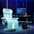 thumbnail image 6 of G-ROCKER King Throne Ergonomic Gaming Chair High Back Video Racing Chair Swivel Recliner Chair with Footrest, Adjustable Backrest, Headrest, Lumbar Support, Cupholders, Cyan White, 6 of 6