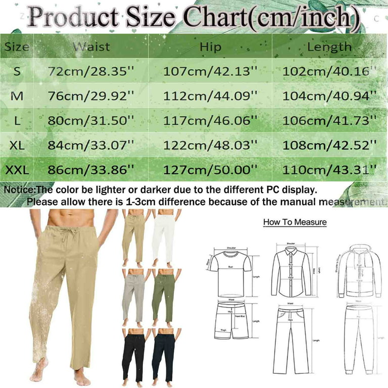 PMUYBHF Flare Sweatpants Men Men All Season Fit Pant Casual All Solid Color  Music Painting Cotton Linen Loose Plus Size Trouser Fashion Beach Pockets