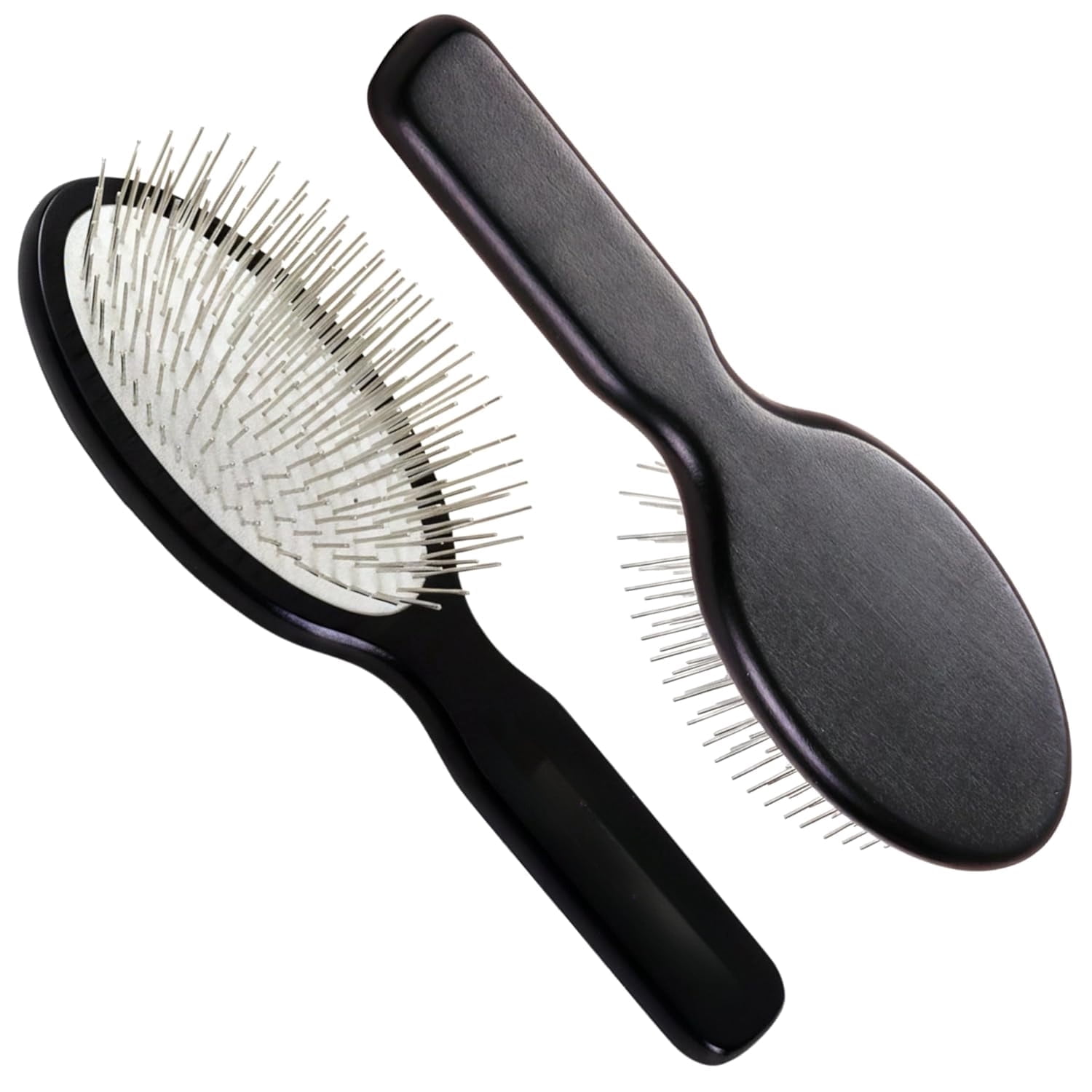 Dog Pin Brush – Beechwood Handle Gentle Detangling Pet Grooming Tool(Sliver Pins)