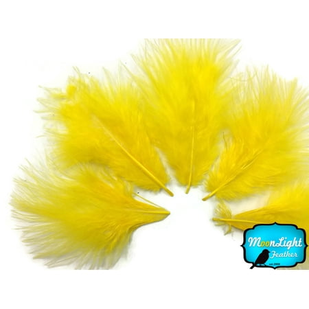 Butterfly Feather - 1 Pack - Yellow Turkey Marabou Short Down Fluff Loose Feathers 0.10 Oz.