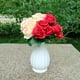 thumbnail image 2 of Flores artificiales, rosas artificiales de seda de 9 cabezas, ramo de novia para decoración de casa, jardín, fiesta, boda (rojo), 2 of 8