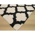 thumbnail image 3 of Handmade Wool Black Transitional Trellis Reversible Modern Moroccan Kilim Rug, 3 of 5