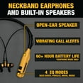 thumbnail image 3 of DEWALT 2-in-1 Neckband Bluetooth Headphones w/Built-in Speakers, Jobsite Wearable Speaker & Around Neck Headphones, Wireless Bluetooth Headset, 60+ Hrs, Hands-Free Music & Calls, Carry Pouch Included, 3 of 5