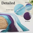 thumbnail image 4 of Purple Teal Ombre Long Body Pillow Cover 20x60 Inch, Abstract Modern Oil Painting Gradient Decorative Pillowcase with Zipper, Microfiber Pillow Protector, Soft Breathable Long Pillowcases for Women, 4 of 9