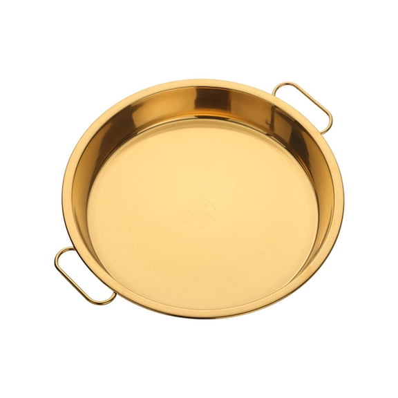 SDFGTstore Stainless Steel Pan with Handle Restaurant Tray Cake Dish Kitchen Serving Tray