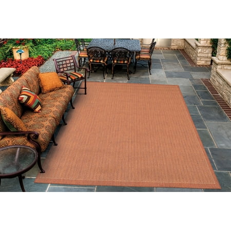 Couristan Recife Summit Natural - Couristan Recife Saddle Stitch Rug, Terra/Cotta/Natural