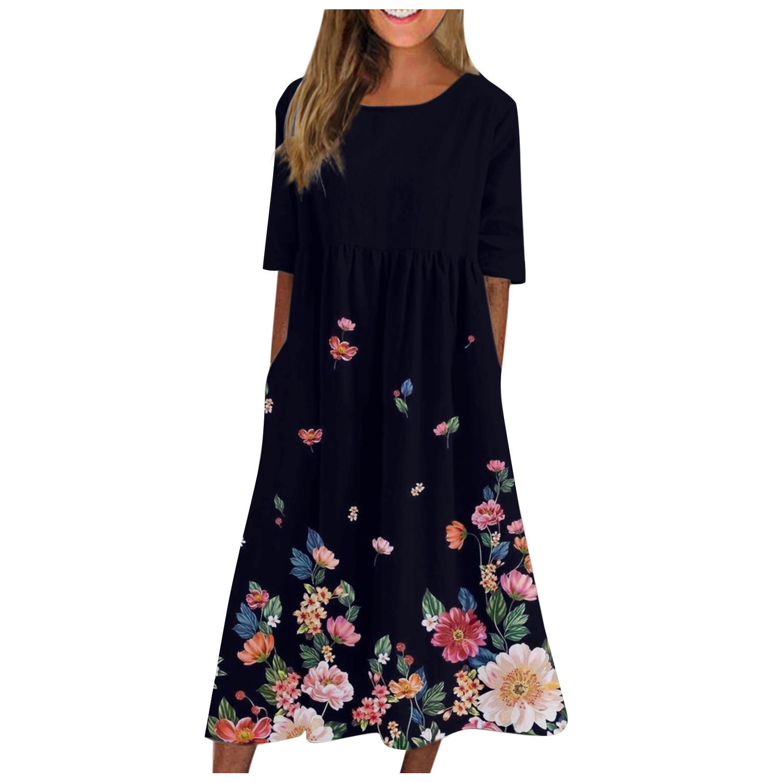 Clearance Dress! KUNPENG Women Summer Maxi , Ladi Loose Maxi Short