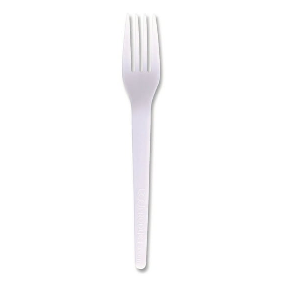 Eco-Products EP-S017-W Individually Wrapped Plantware CPLA Cutlery Fork - White (1000/Carton)