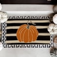 thumbnail image 2 of Sm:)e Fall Thanksgiving Stripe Pumpkin Decorative Doormat 17 x 29 Inch, Low-Profile Yard Floor Switch Mat for Indoor Outdoor, 2 of 8
