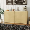 thumbnail image 6 of Fluted Sideboard Cabinet with Doors, 35 Inch Buffet Cabinet for Dining Room, 3-Tier Storage Cabinet with 2 Adjustable Shelves, Accent Cabinet for Entryway Living Room Kitchen, 6 of 7
