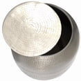 thumbnail image 2 of Simpli Home Griffen 19 inch Wide Industrial Metal Storage Accent Table in Antique Silver, Fully Assembled, 2 of 3