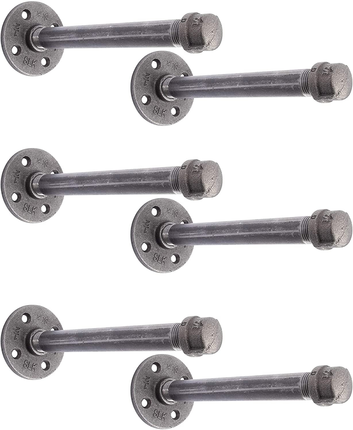 Pipe Shelf Brackets 6 Pack, Authentic Pipe Plumbing Fittings and Pieces