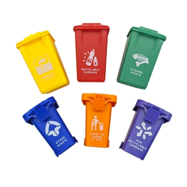 Nuanmu Bote de Basura de Juguete para niños, vehículos de Juguete de Empuje, Bote de Basura, 2 Estilos de 6 Colores