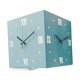 thumbnail image 2 of Reloj de pared de esquina de doble cara con números romanos Reloj de pared silencioso creativo para azul, 2 of 9