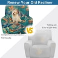 thumbnail image 5 of Renewold Butterfly Bohemian Flower Teal Lazy Boy Recliner Chair Cover Wear Resistant Sofa Slipcover 4 Pieces Comfy Dog Couch Cover Reclining Chair Slipcover with Side Pocket for Pets, 5 of 8