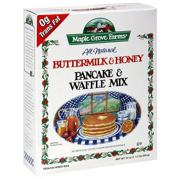 Maple Grove Farms Buttermilk & Honey Pancake & Waffle Mix, 24 oz, (Pack of 6)