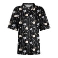 thumbnail image 3 of EHTMSAK Women'S Polo Shirts With Short Sleeves Plus Size Floral Collared Lightweight Loose Tee Breathable 2024 Trendy Wicking Shirts Dressy Summer Tops Black L, 3 of 4
