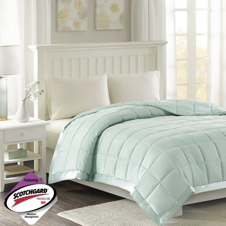 Home Essence Prospect Seafoam Lightweight Down Alternative Blanket with Satin Trim Full Queen Walmart