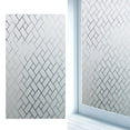 thumbnail image 3 of Privacy WIndows Film Rhombic Blurry Pattern Frosted Window Sticker for Bathroom Living Room 100x45cm, 3 of 8