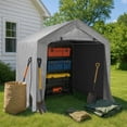 thumbnail image 6 of Zimtown 8x8 Foot Heavy-Duty Metal Carport – Portable Garage with Zippered Door for Vehicles, Motorcycles, Bikes & Outdoor Tools, 6 of 8